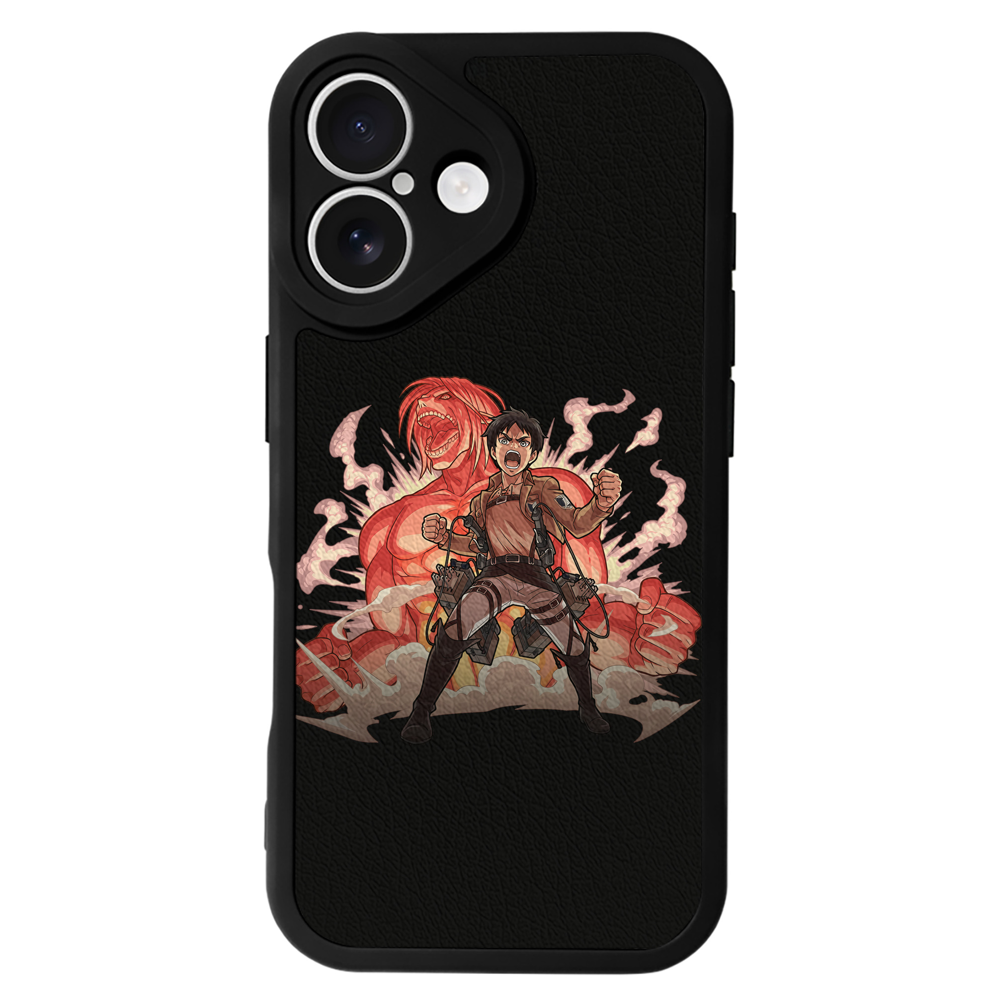 （画像用） 進撃の巨人 エレン･イェーガー Attack on Titan Eren Jäger 【iPhone 16シリーズ対応】シリコンスマホケース（レザー調） 材質：シリコン